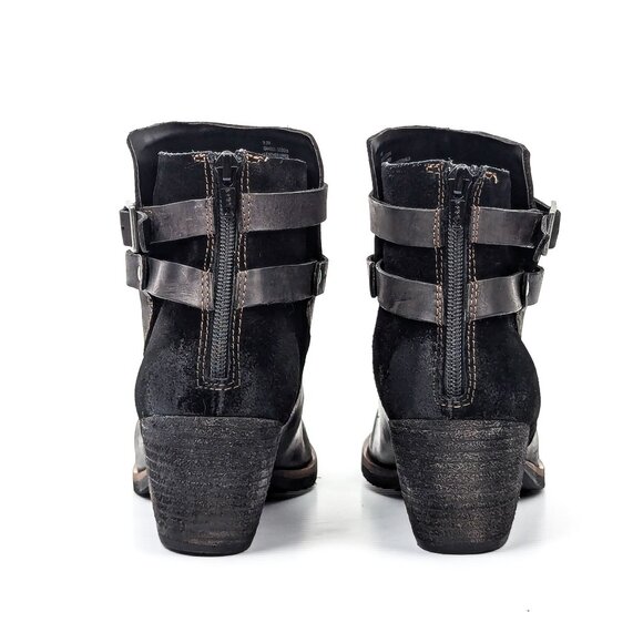 Korks Women Rohit Black Leather Double Strap Ankle Boots size 9.5 - Picture 4 of 7